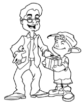 A coloring page of fathers day